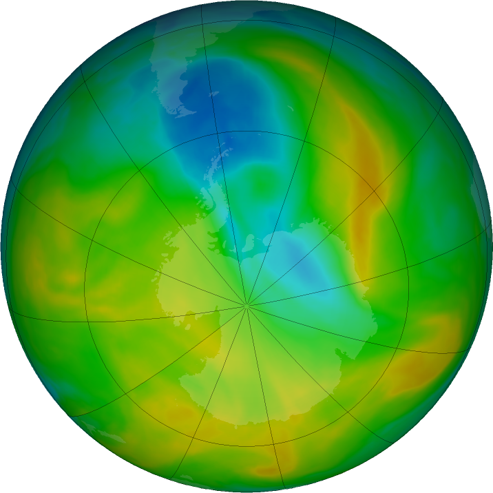 Antarctic ozone map for 10 November 2019